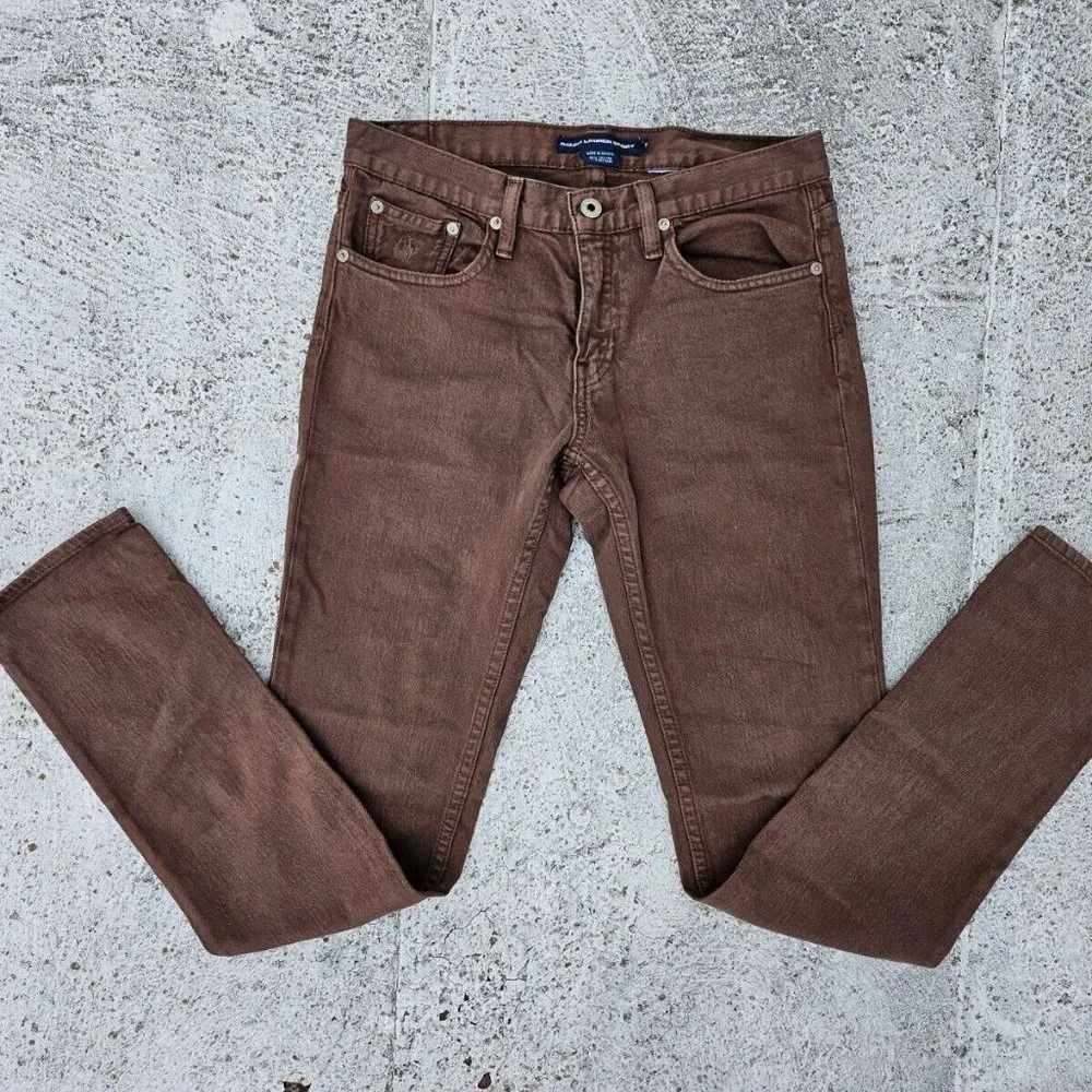 Ralph Lauren Sport Women Jeans Brown Cotton Denim Slim Jeans Size 28 - Picture 1 of 9